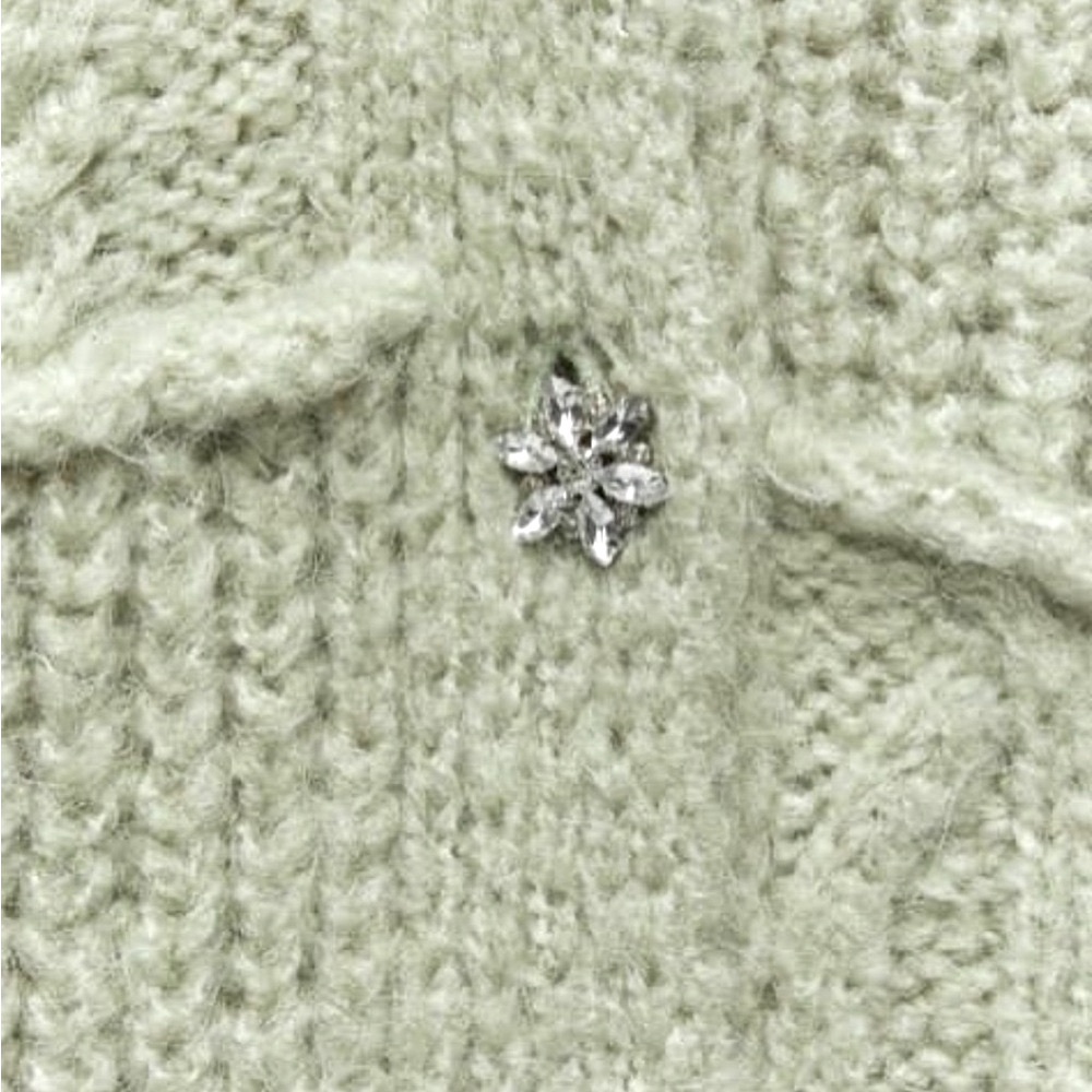 Zara Rhinestone Button Patchwork Cardigan - image 8